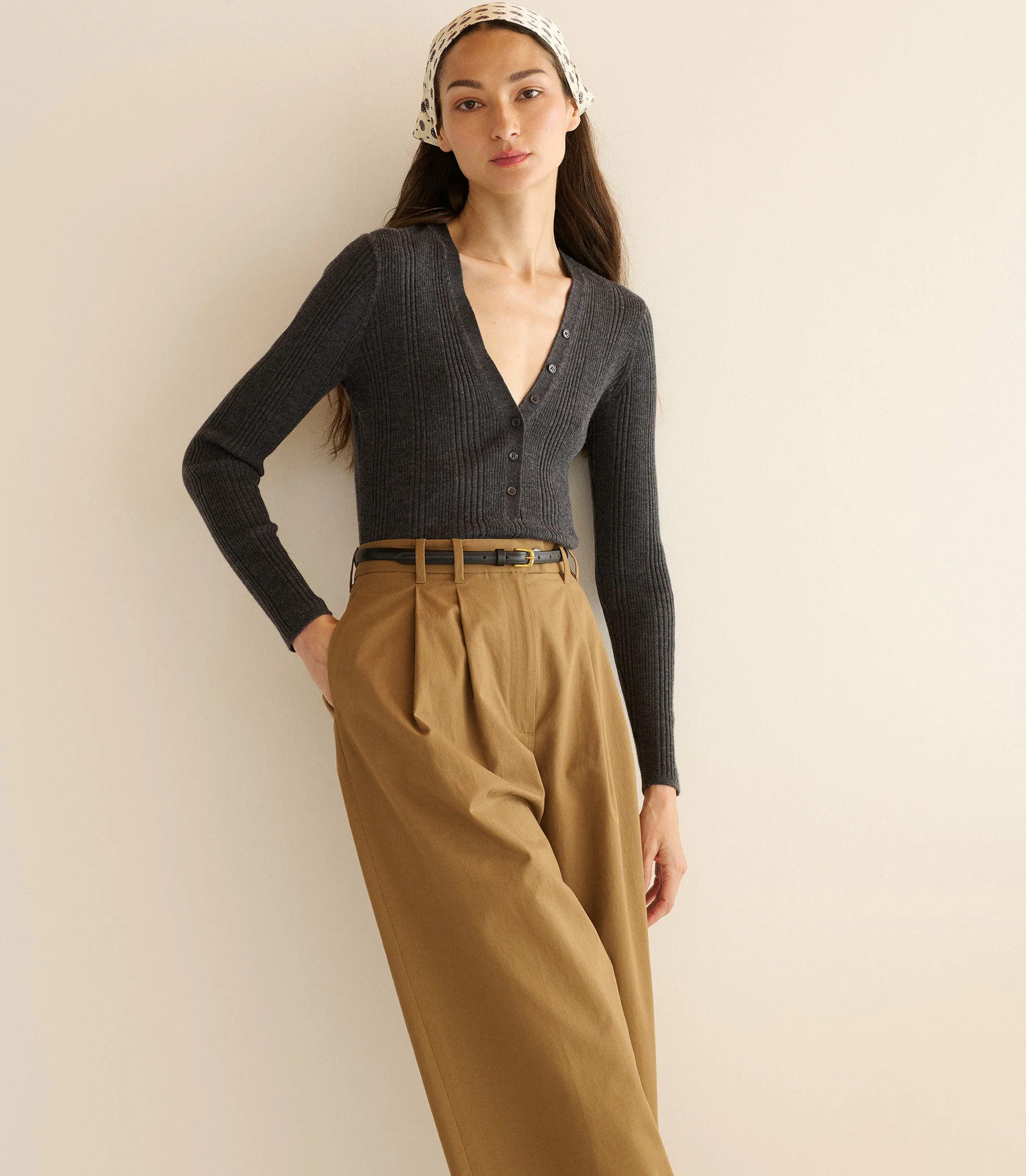 ALBANIE TOP -- CHARCOAL GREY - Image 3