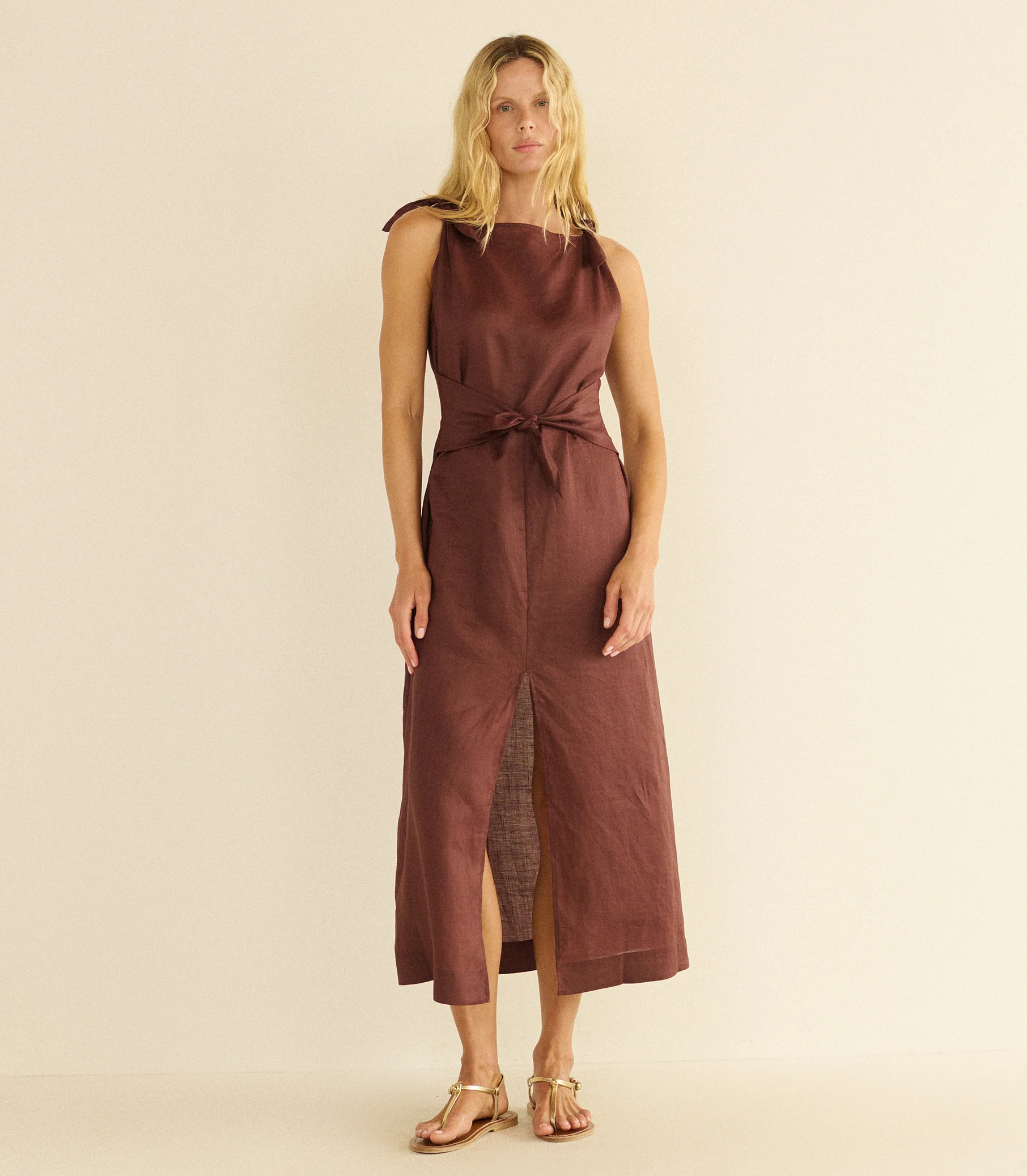 AMORETTE RAMIE DRESS -- ANTIQUE MAHOGANY - Image 2