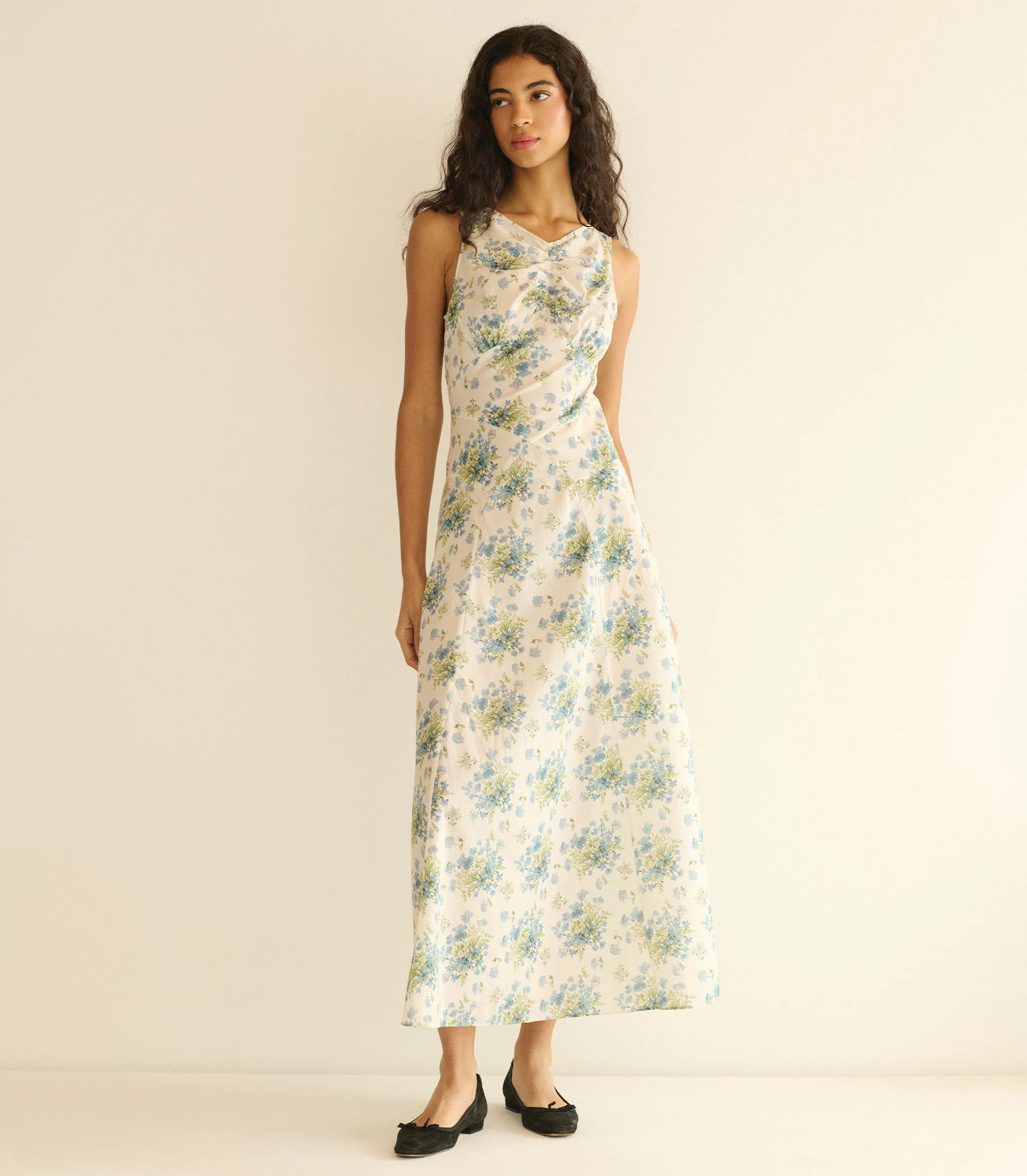 BRUNA DRESS -- CREME LANTANA FLORAL