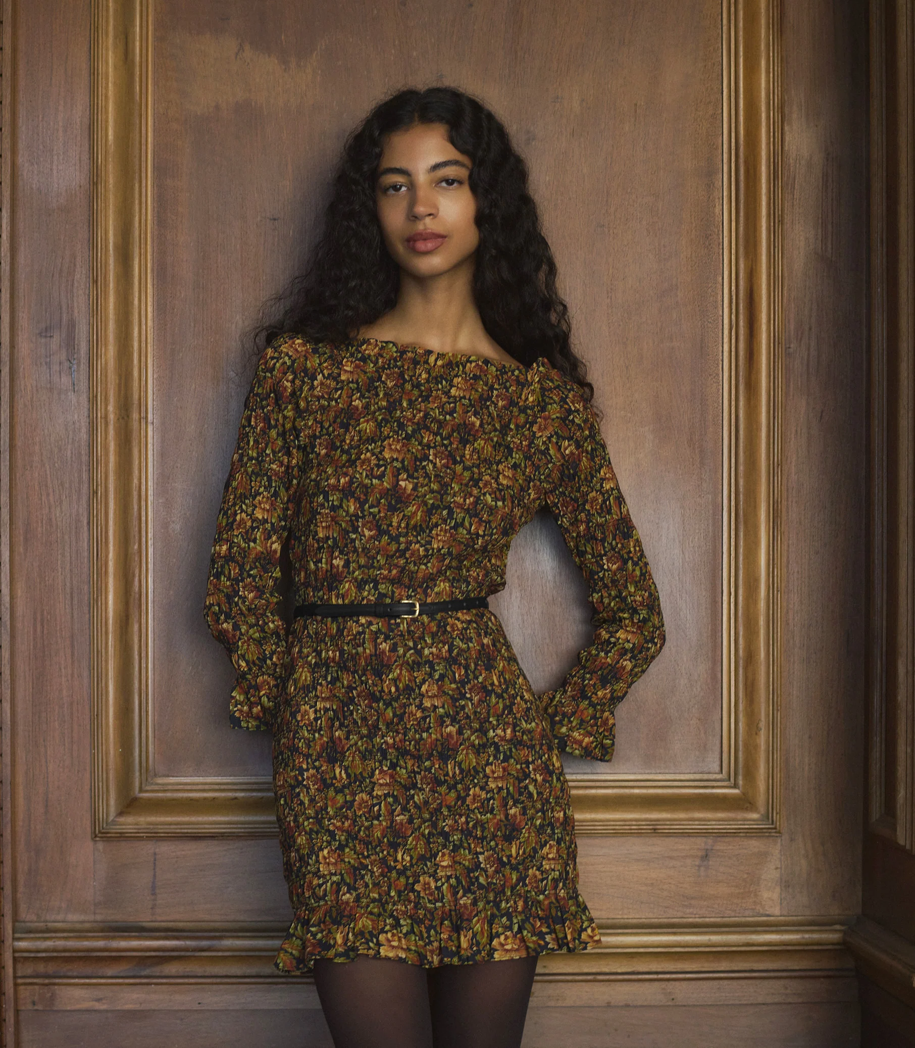 CECILLIA DRESS -- NOIR REVE DES JARDINS - Image 4