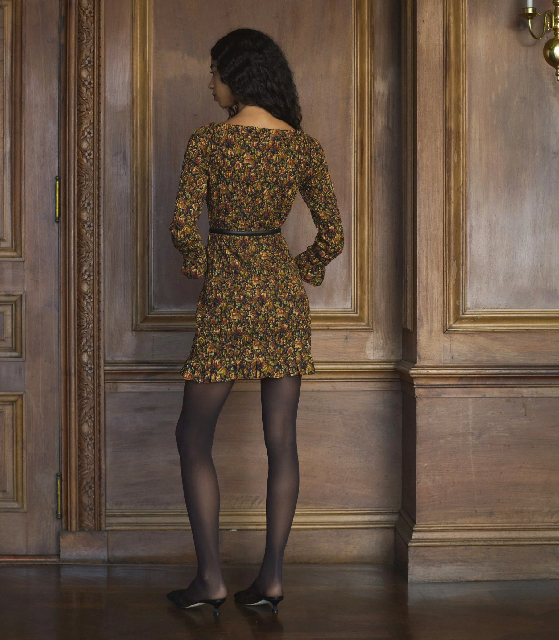CECILLIA DRESS -- NOIR REVE DES JARDINS - Image 5