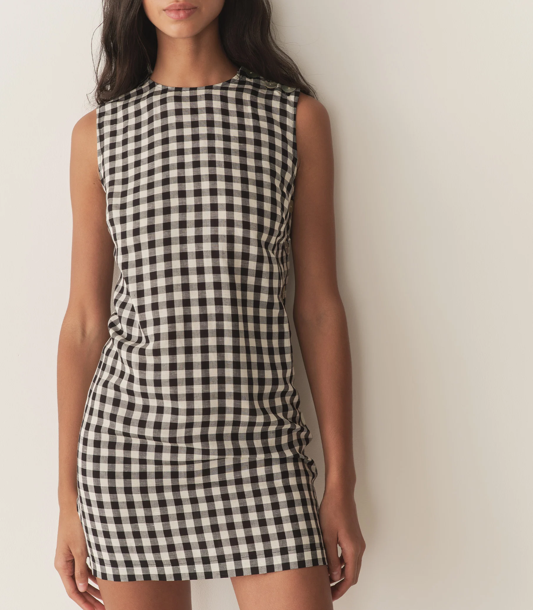 CORALIE DRESS -- BLACK MARILYN GINGHAM - Image 2