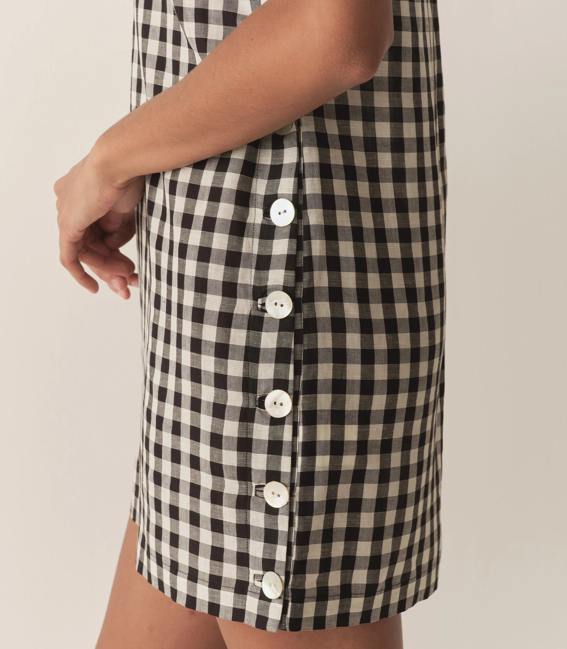 CORALIE DRESS -- BLACK MARILYN GINGHAM - Image 3