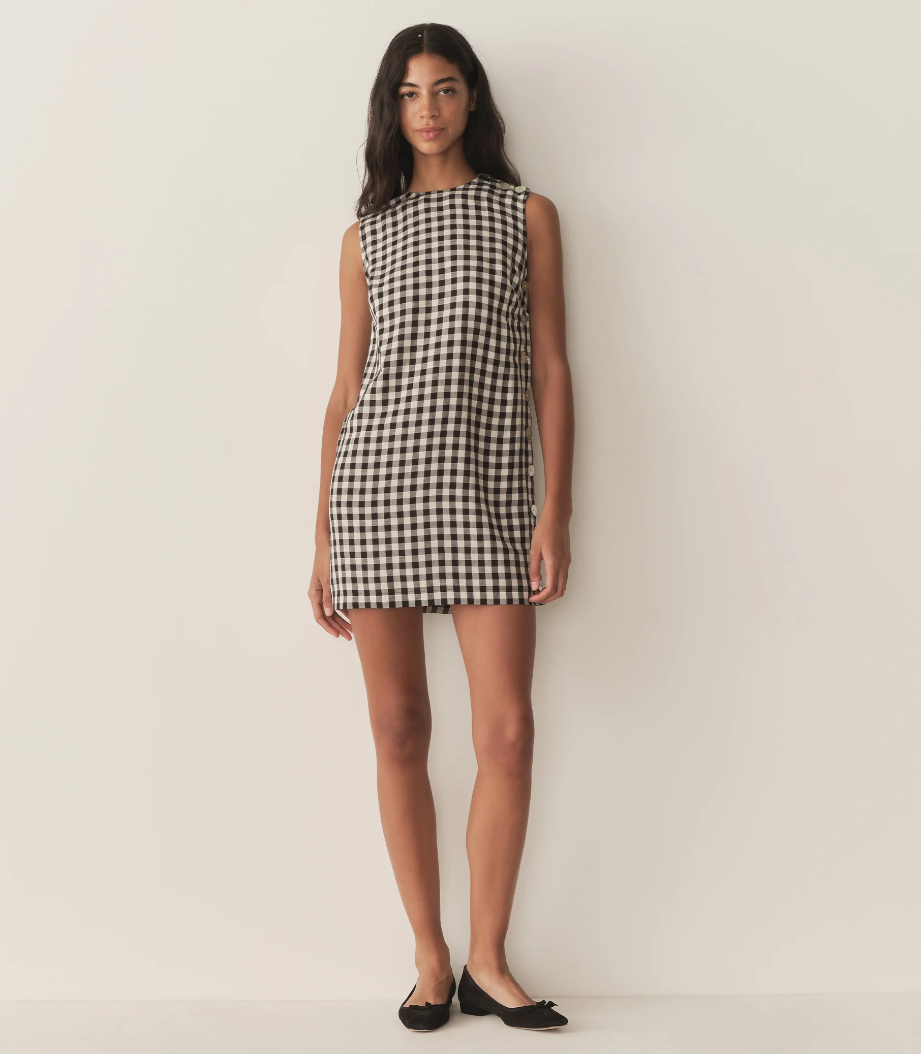 CORALIE DRESS -- BLACK MARILYN GINGHAM - Image 4