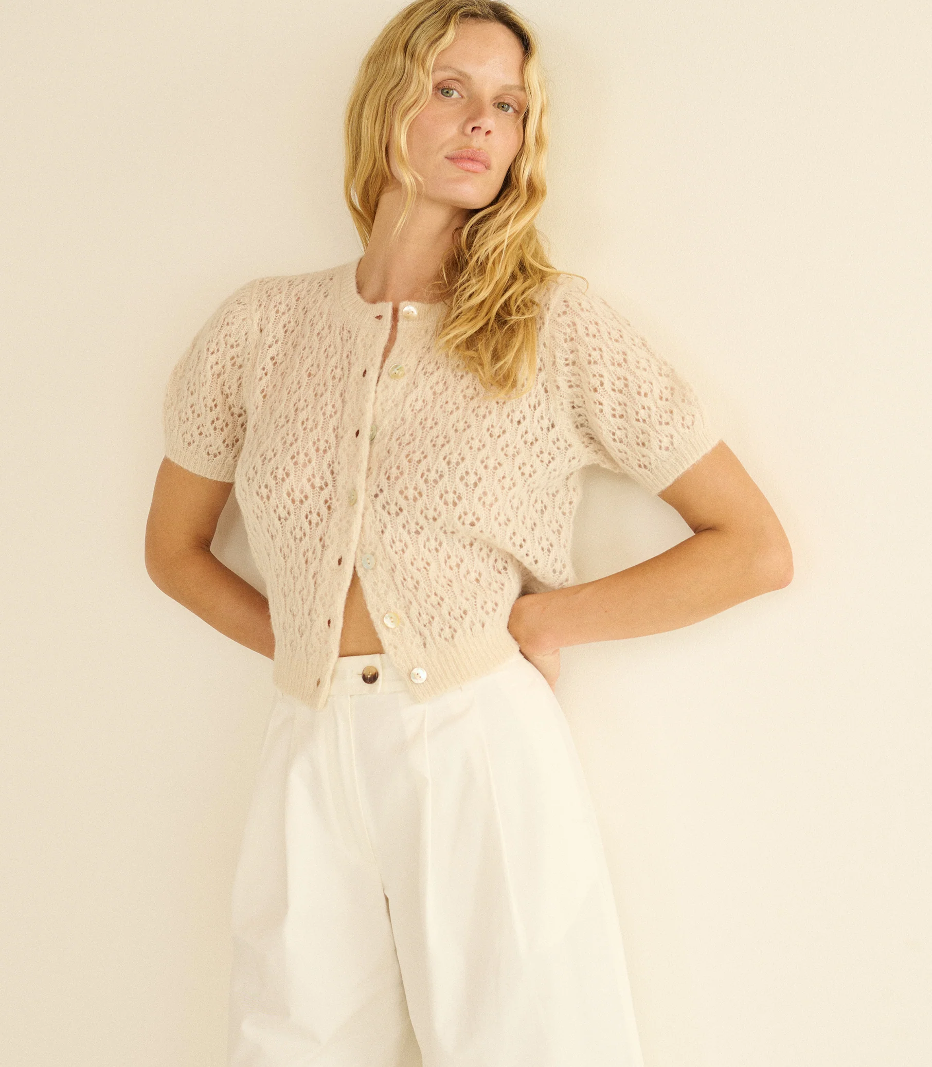 EVELYN CARDIGAN -- HEATHER DOGWOOD