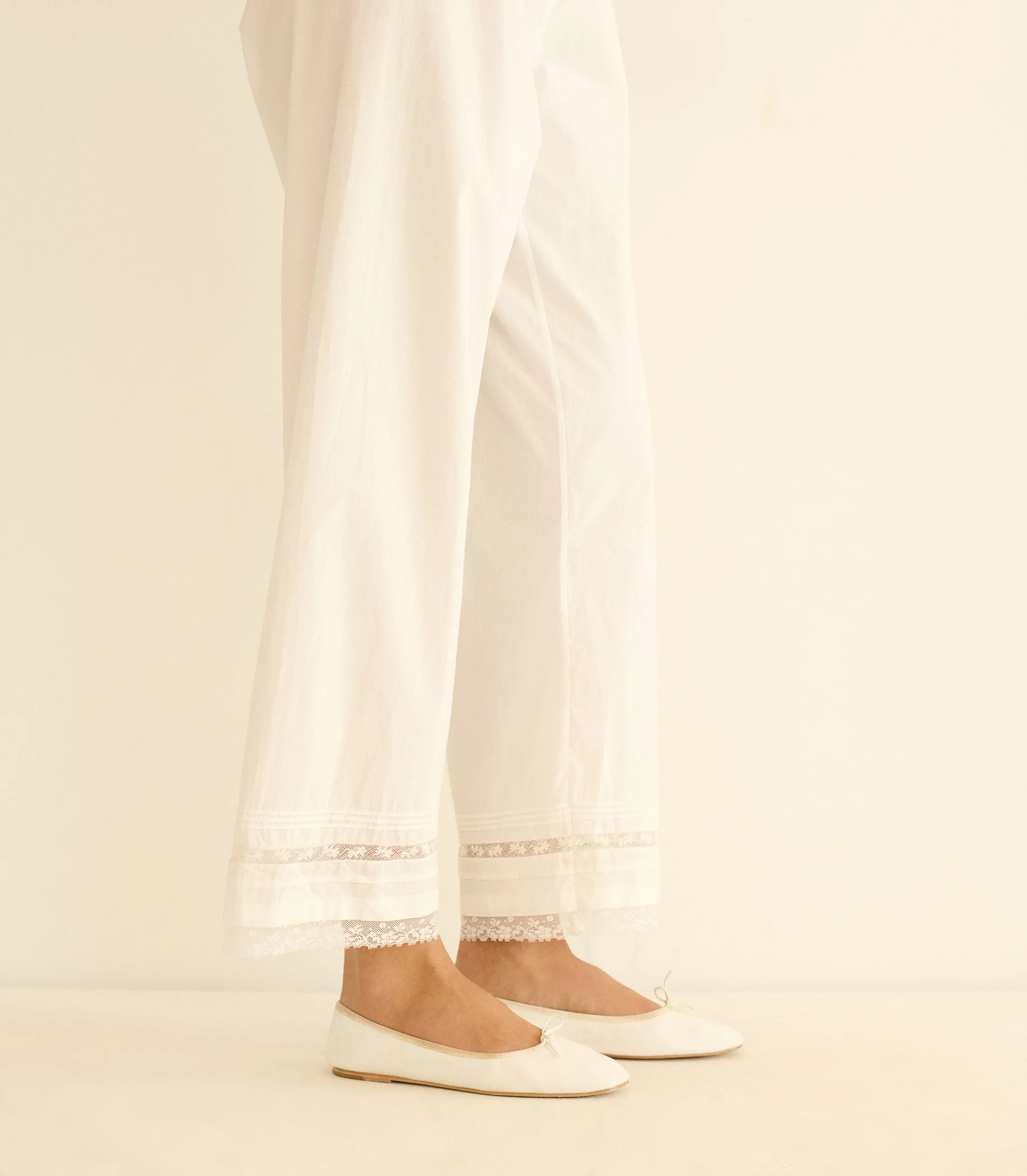 FIFI BALLET FLAT -- WHITE NAPPA - Image 3