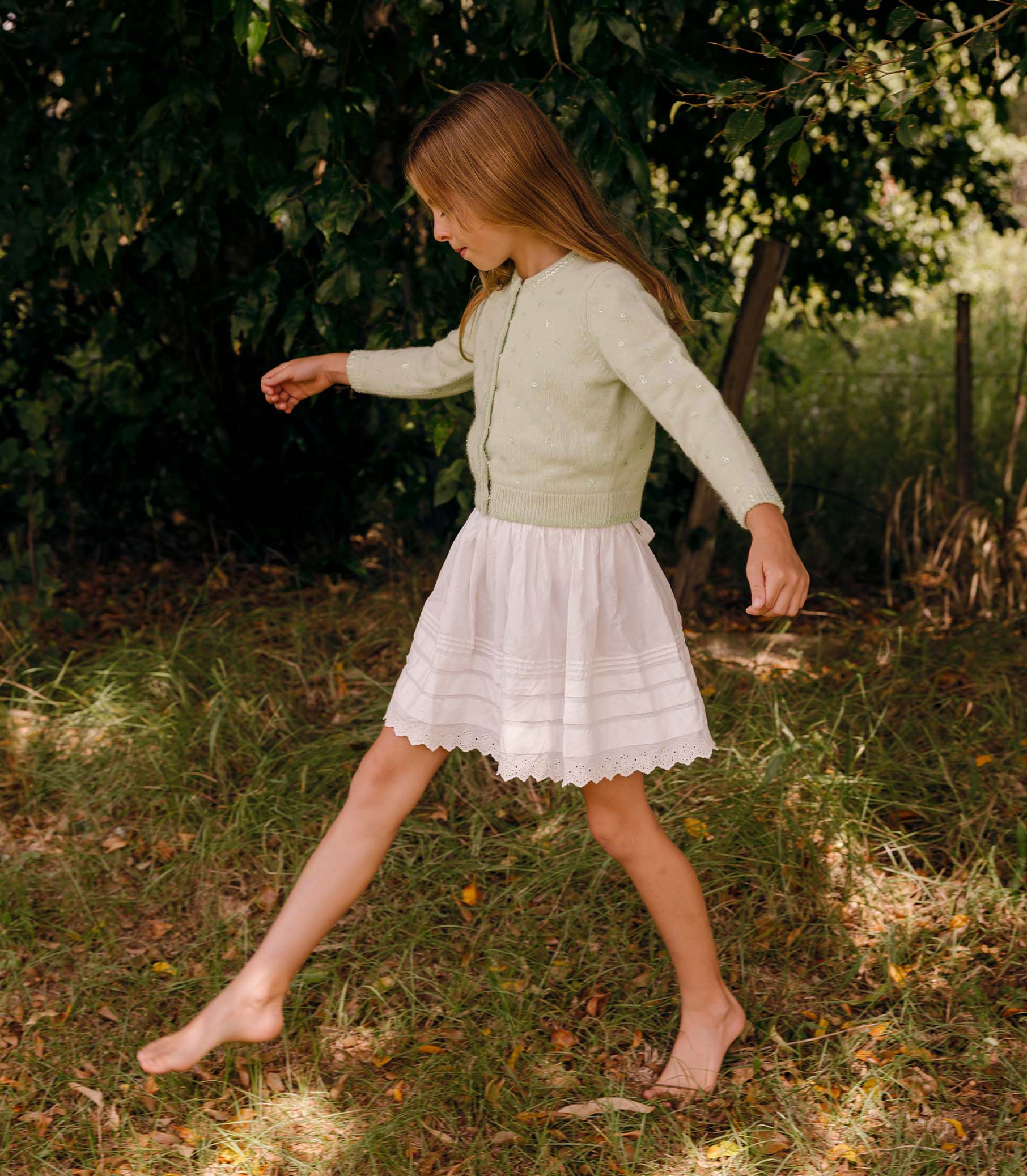 LITTLE PAILLETTE CARDIGAN -- MINT TEA - Image 2