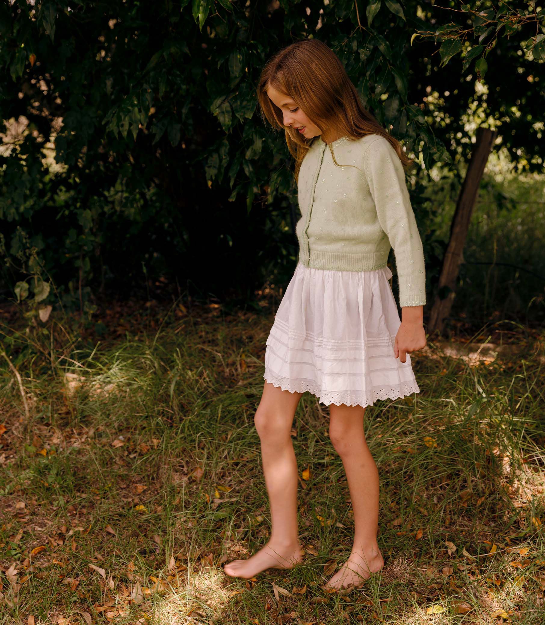 LITTLE PAILLETTE CARDIGAN -- MINT TEA - Image 3
