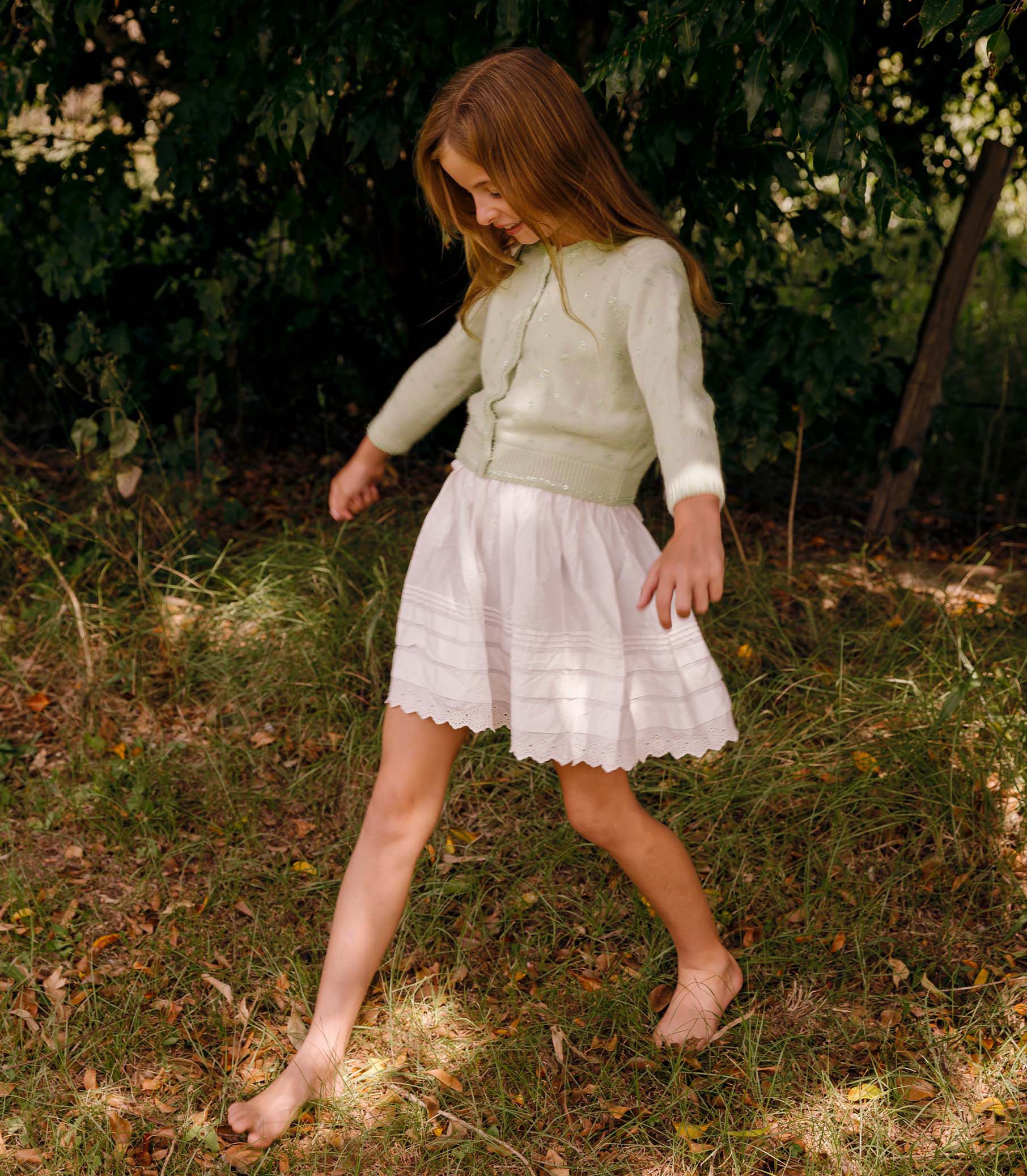 LITTLE PAILLETTE CARDIGAN -- MINT TEA - Image 4