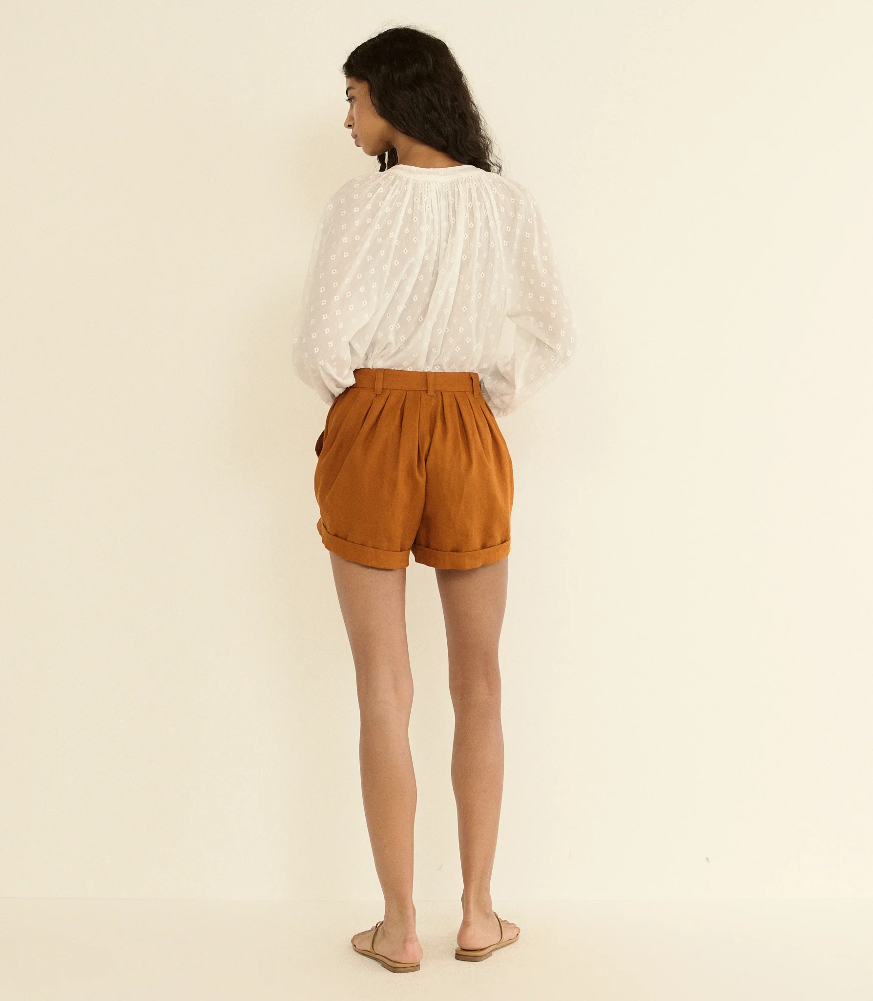 PAIGE LINEN SHORT -- SEDONA CLAY - Image 4