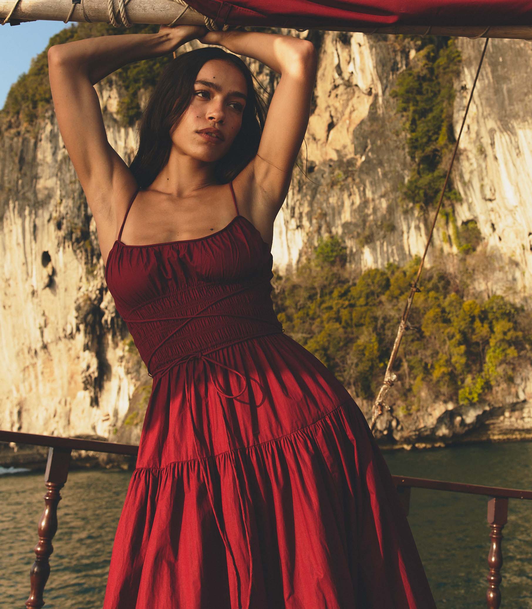SAFIA DRESS -- DEEP RUBY - Image 4
