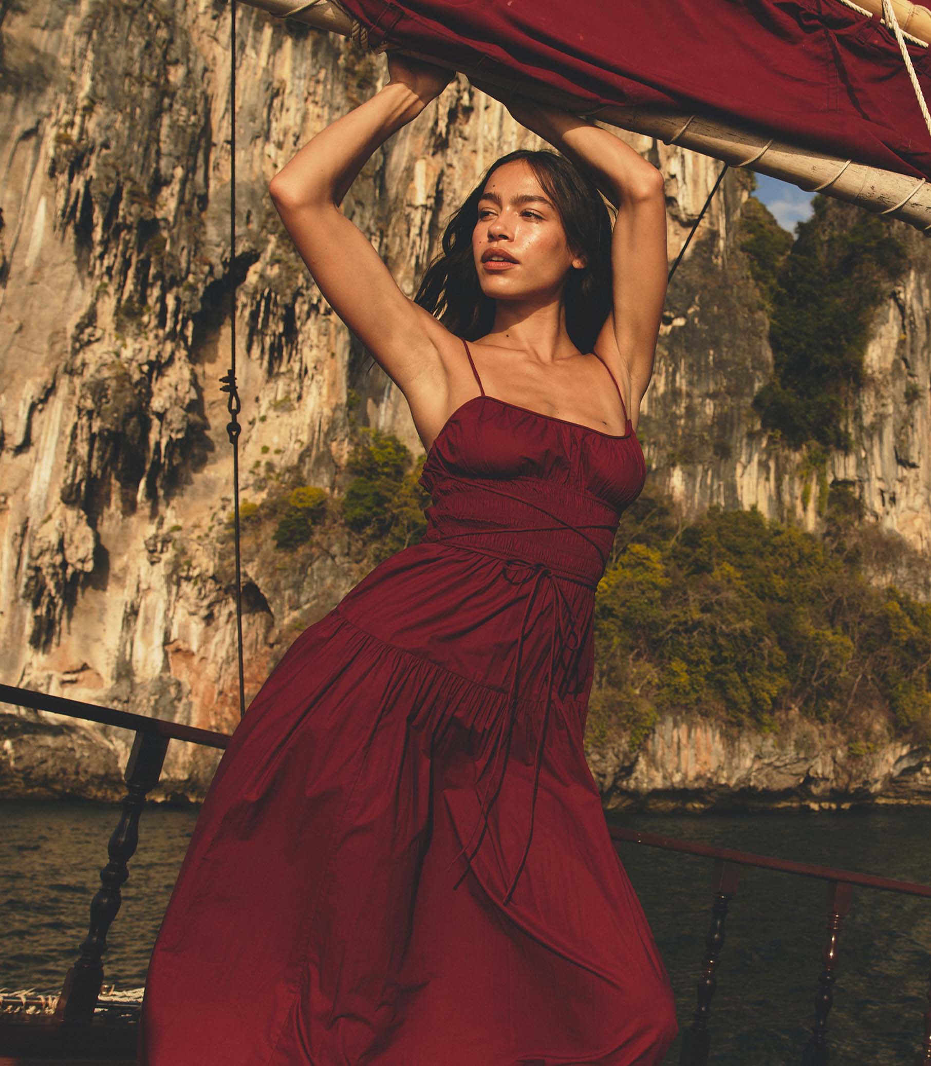 SAFIA DRESS -- DEEP RUBY - Image 5