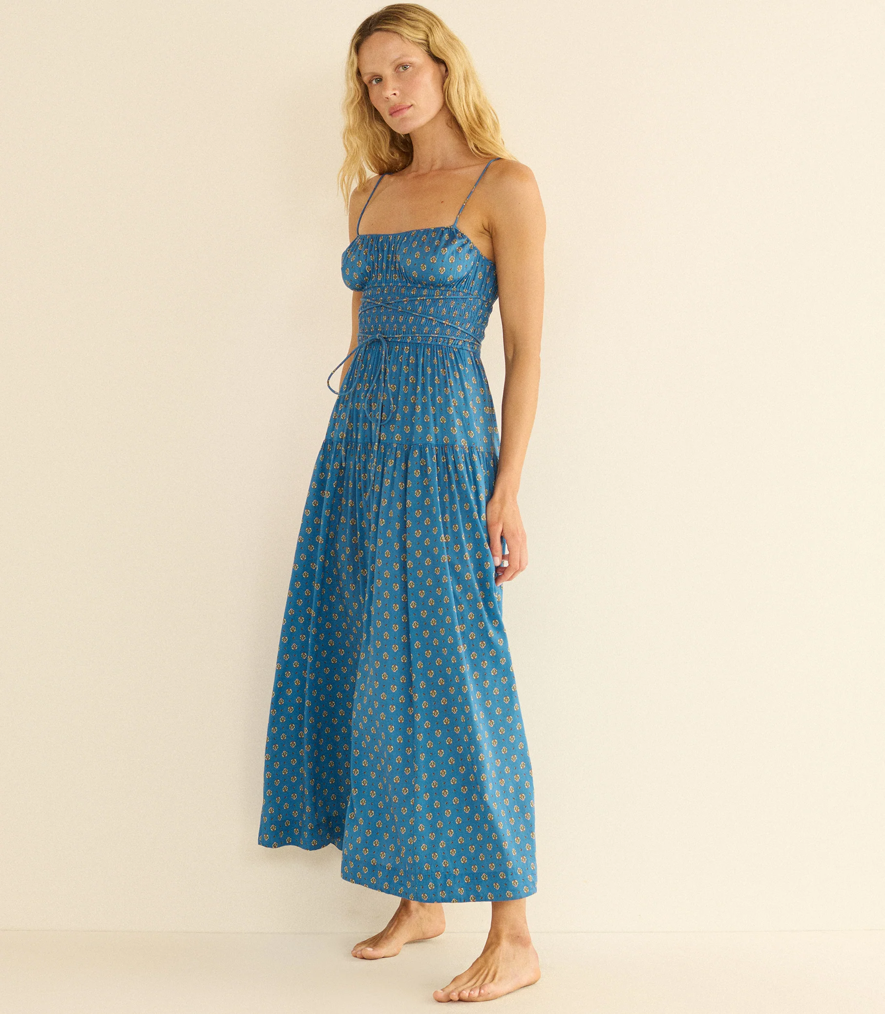 SAFIA DRESS -- SANTORINI BLUE CADIZ FOULARD - Image 2