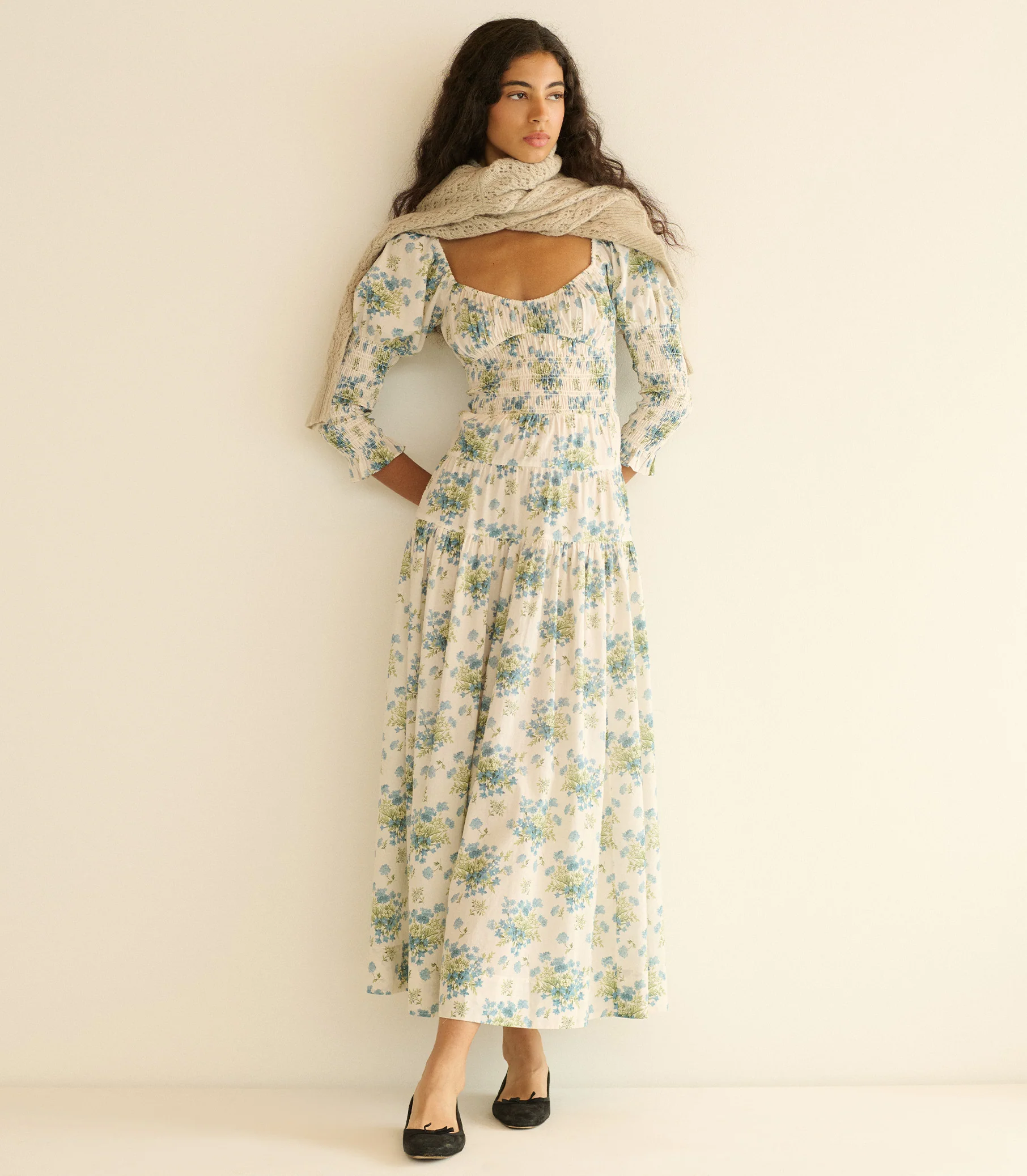 SERAPHINA DRESS -- CREME LANTANA FLORAL - Image 3