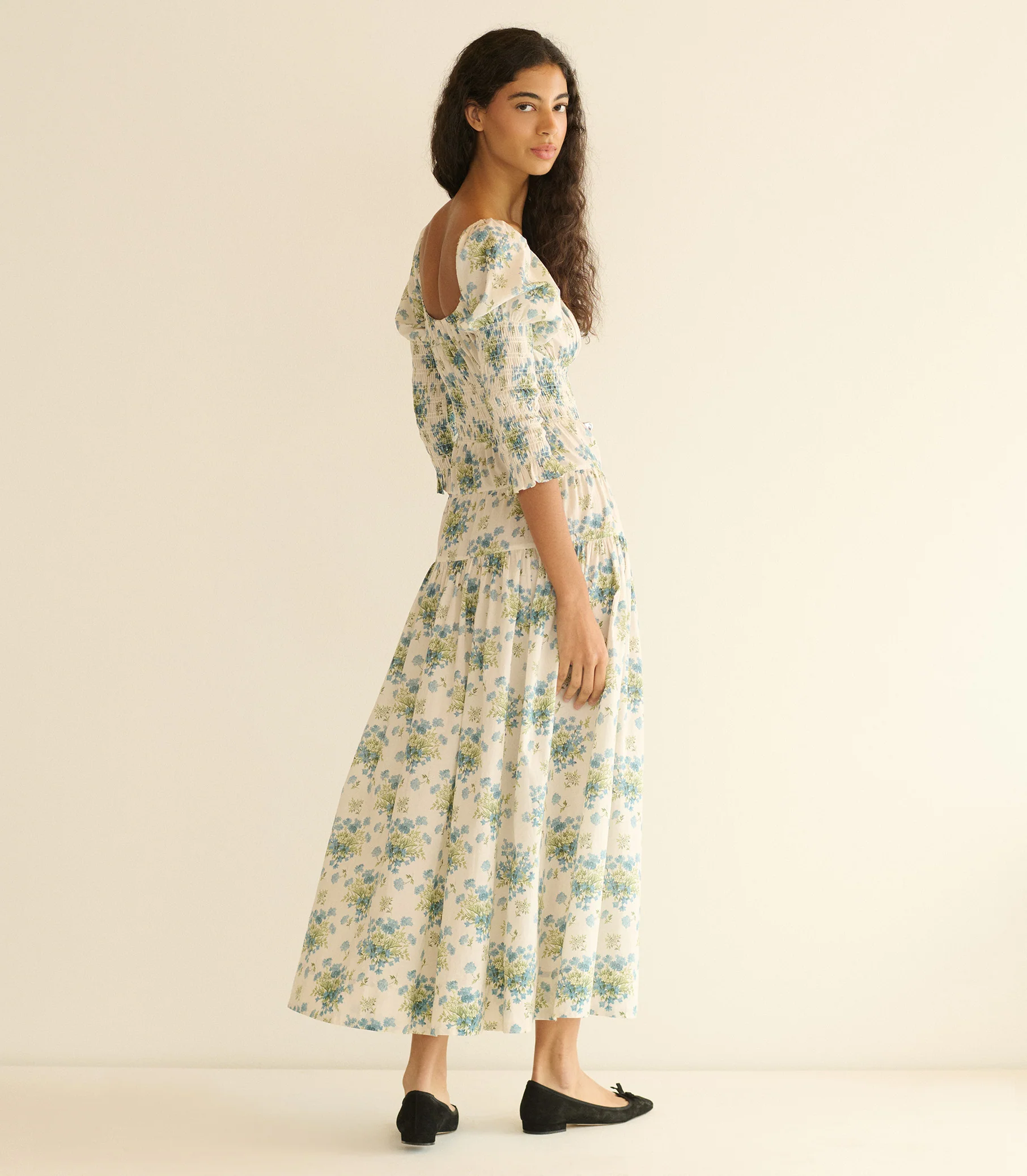 SERAPHINA DRESS -- CREME LANTANA FLORAL - Image 4