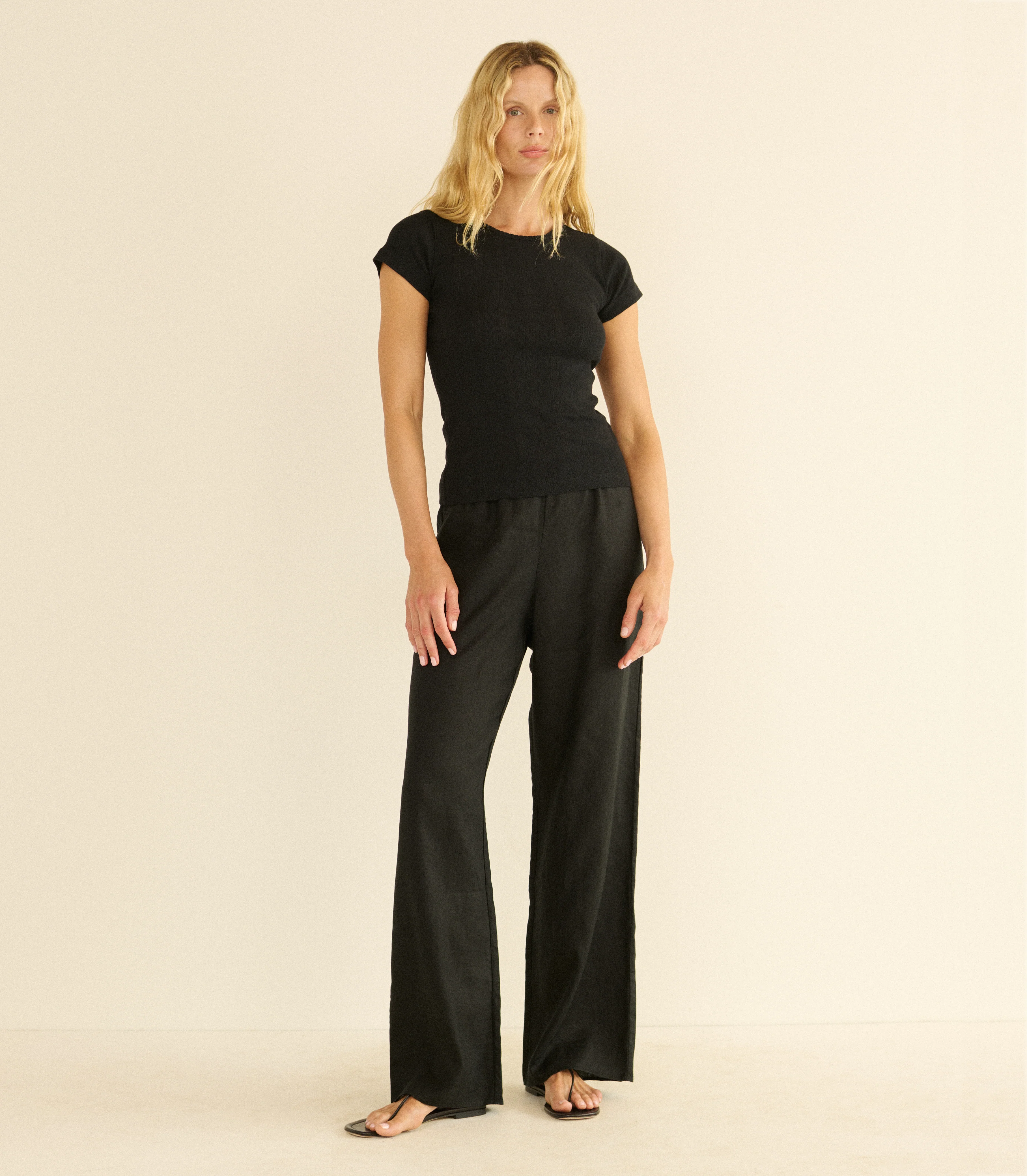 VIVI TEE -- BLACK QUELLE JOLIE POINTELLE - Image 3
