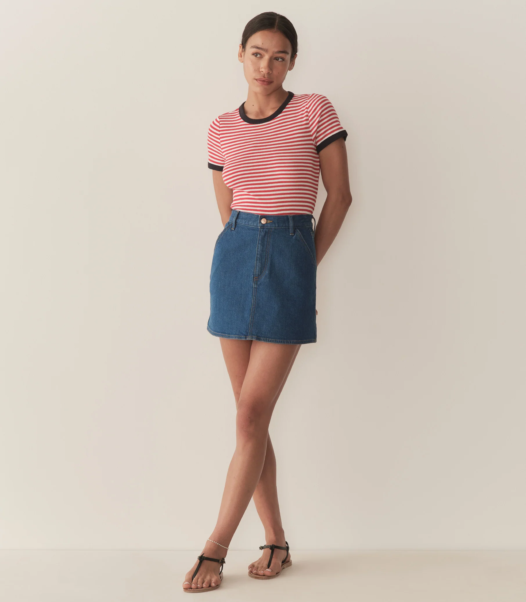 VIVI TEE -- ROUGE NANTUCKET STRIPE - Image 2